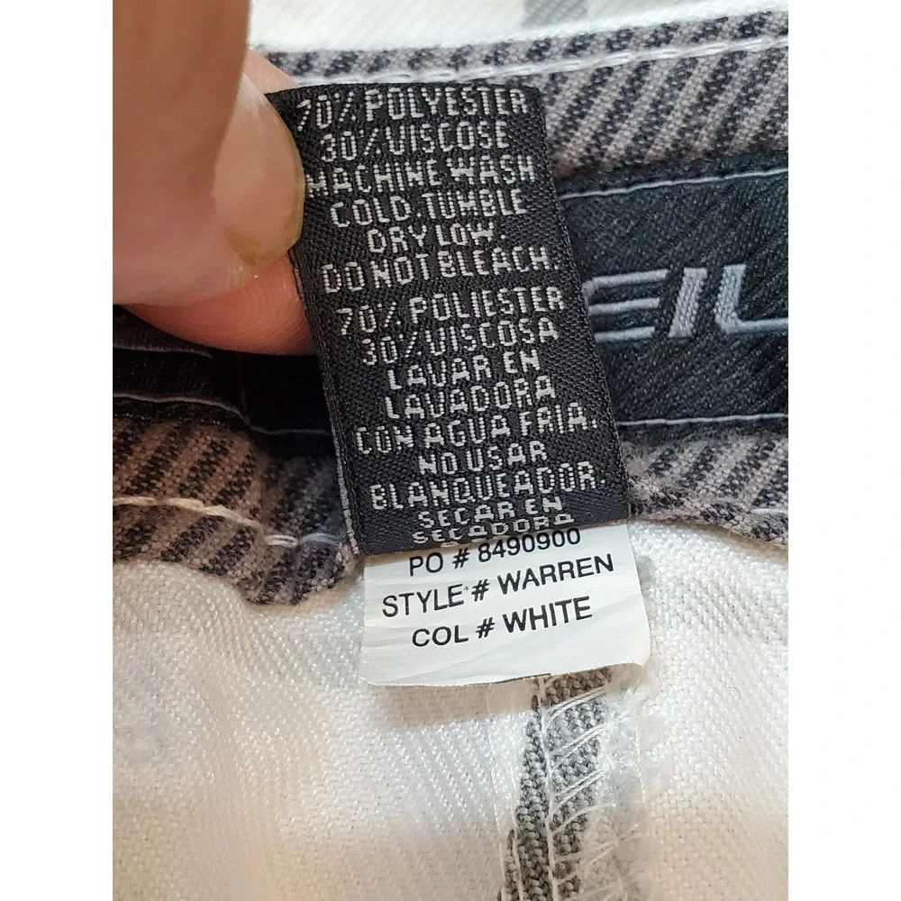 O'Neill Men Shorts 34 White Plaid Chino Warren Button Zipper Logo 10
